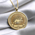Personalized Leo Zodiac Necklace : Lion Spirit Pendant -5