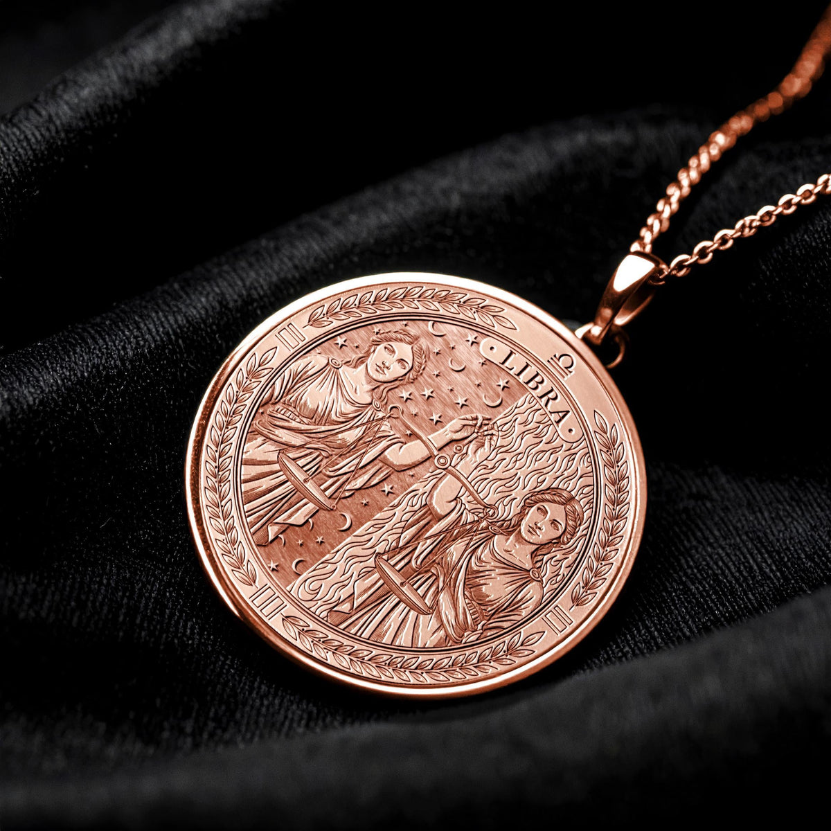 Personalized Libra Zodiac Necklace – Symbol of Balance & Harmony -6