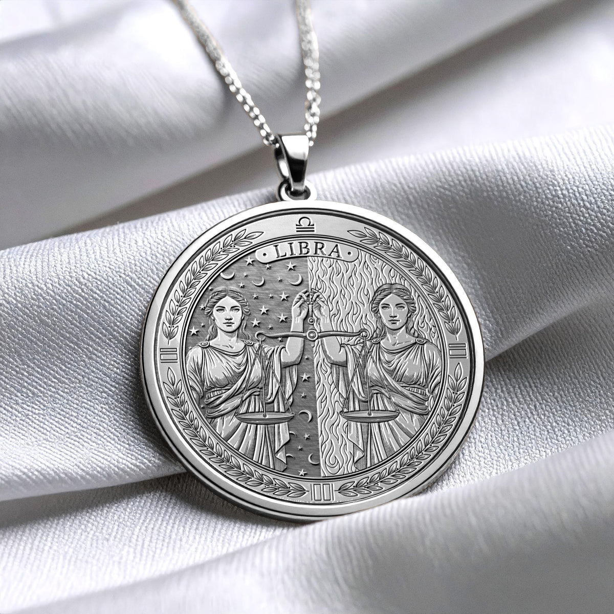 Personalized Libra Zodiac Necklace – Symbol of Balance & Harmony -6