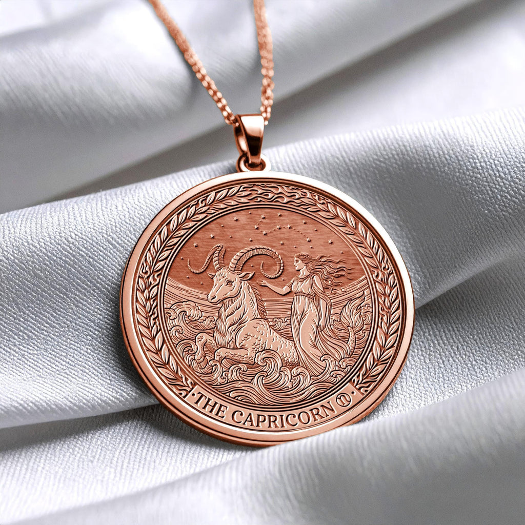 Personalized Capricorn Zodiac Pendant Necklace – Symbol of Ambition & Strength -9