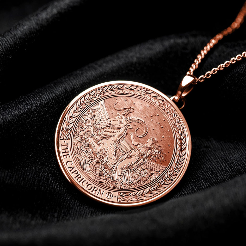 Personalized Capricorn Zodiac Pendant Necklace – Symbol of Ambition & Strength -9