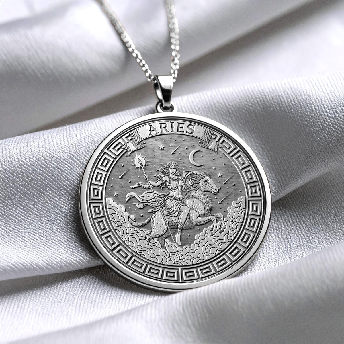 Personalized Aries Zodiac Pendant Necklace – Symbol of Courage & Passion