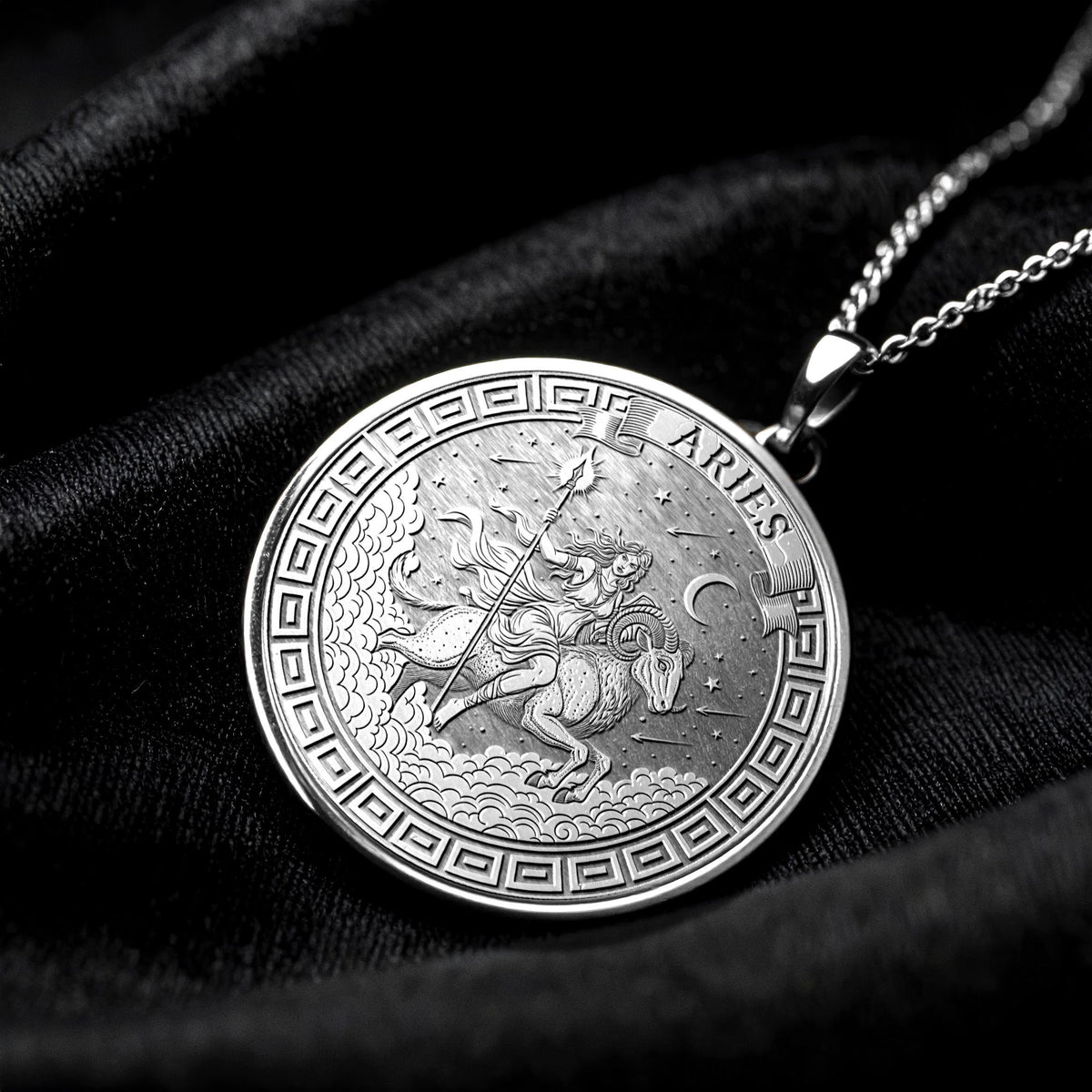 Personalized Aries Zodiac Pendant Necklace – Symbol of Courage & Passion