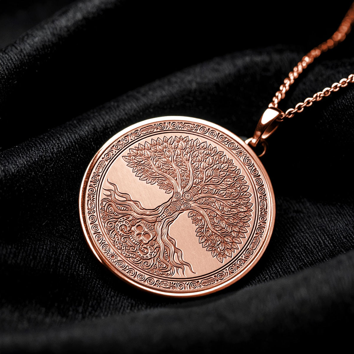 Yggdrasil Tree of Life Necklace: 14k Gold Spiritual Pendant