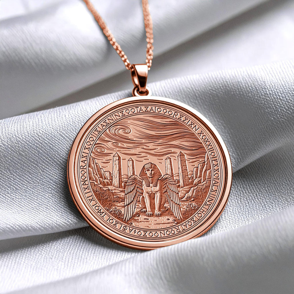 Ancient  Sphinx Necklace , Wisdom Talisman  Egyptian Jewelry