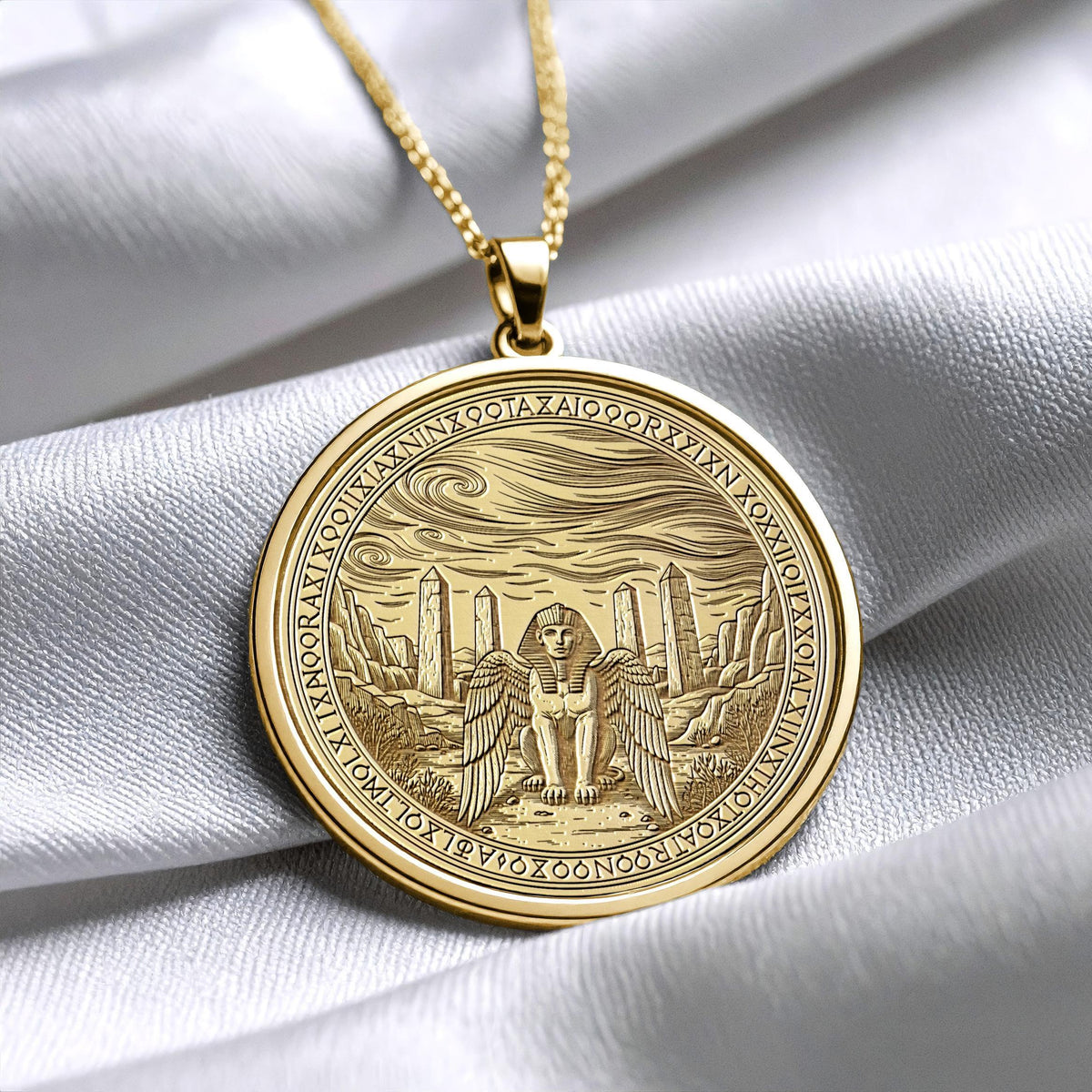 Ancient  Sphinx Necklace , Wisdom Talisman  Egyptian Jewelry