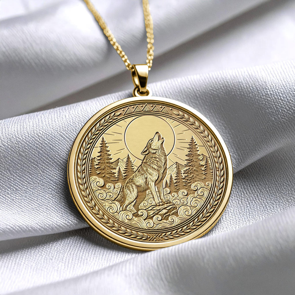 Howling Wolf Talisman Necklace – Celtic Pagan Amulet