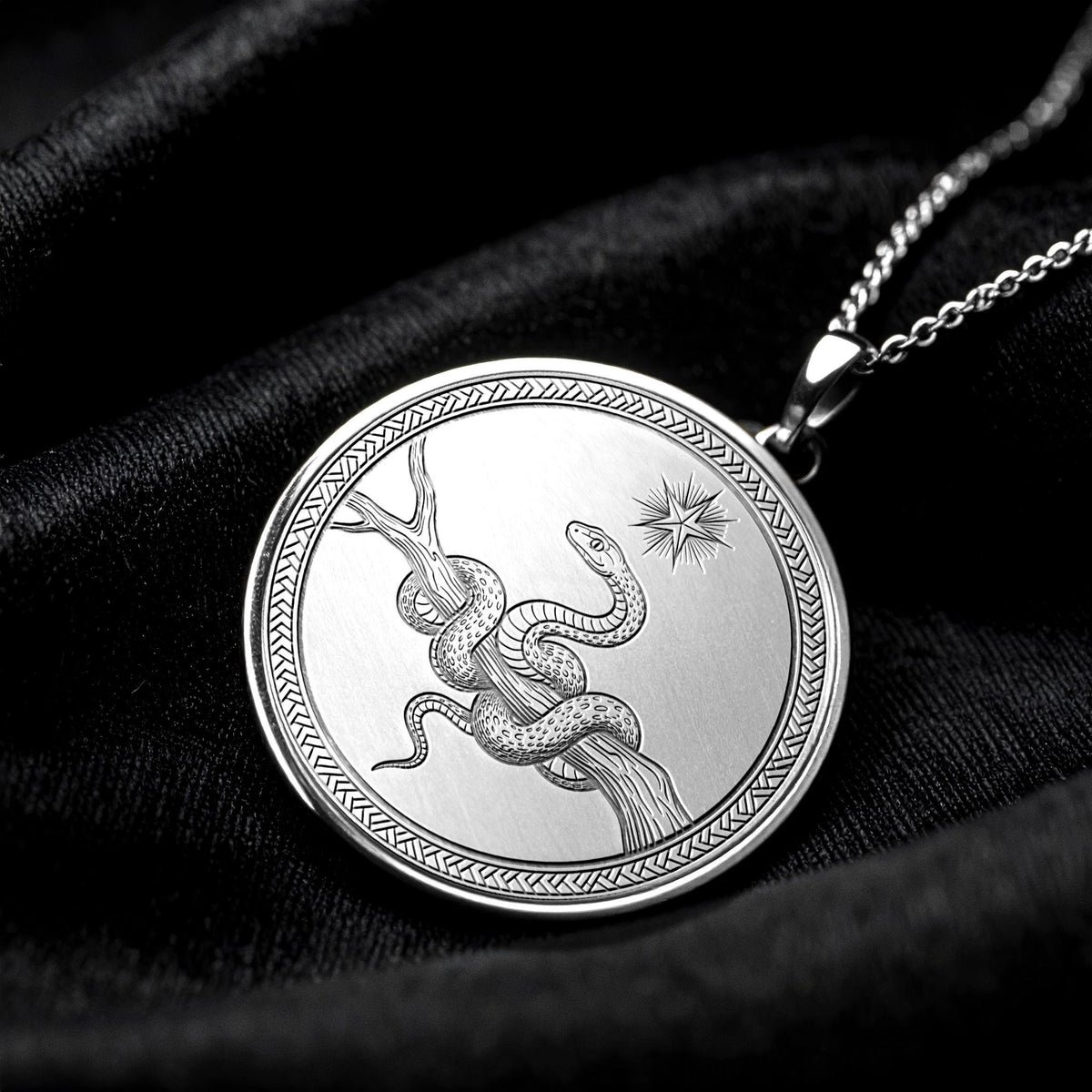 Serpent Talisman Necklace – Mystical Snake Amulet, Spiritual Jewelry