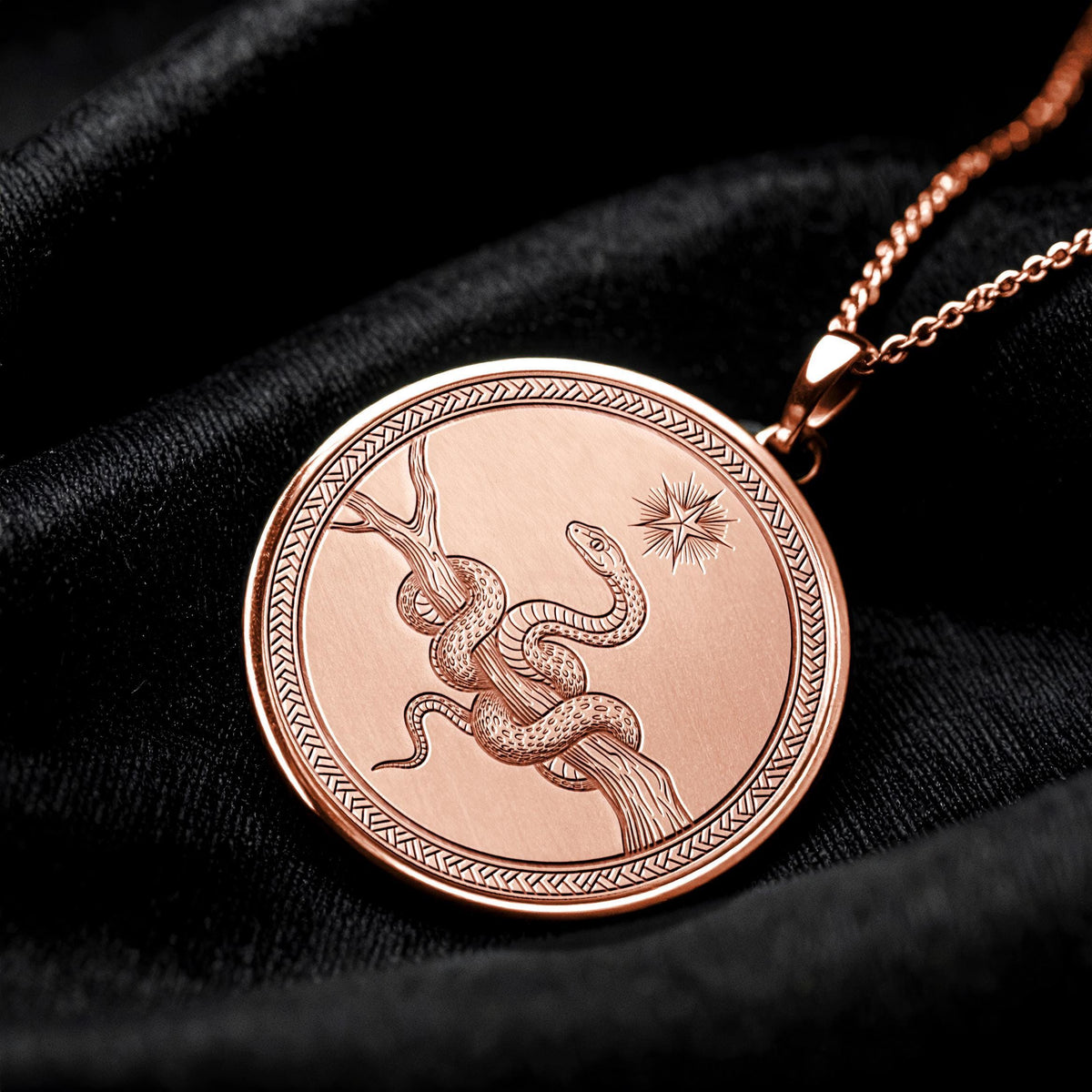 Serpent Talisman Necklace – Mystical Snake Amulet, Spiritual Jewelry