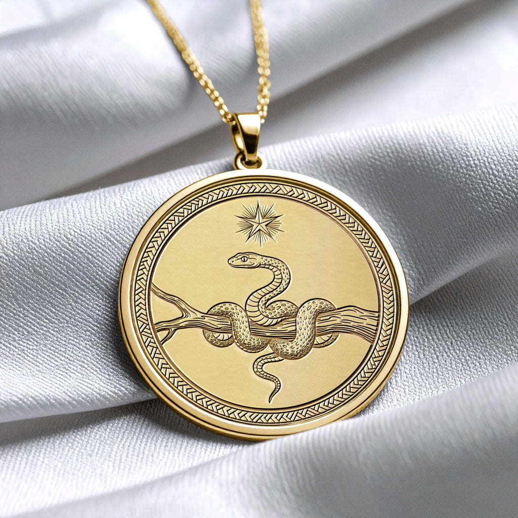 Serpent Talisman Necklace – Mystical Snake Amulet, Spiritual Jewelry