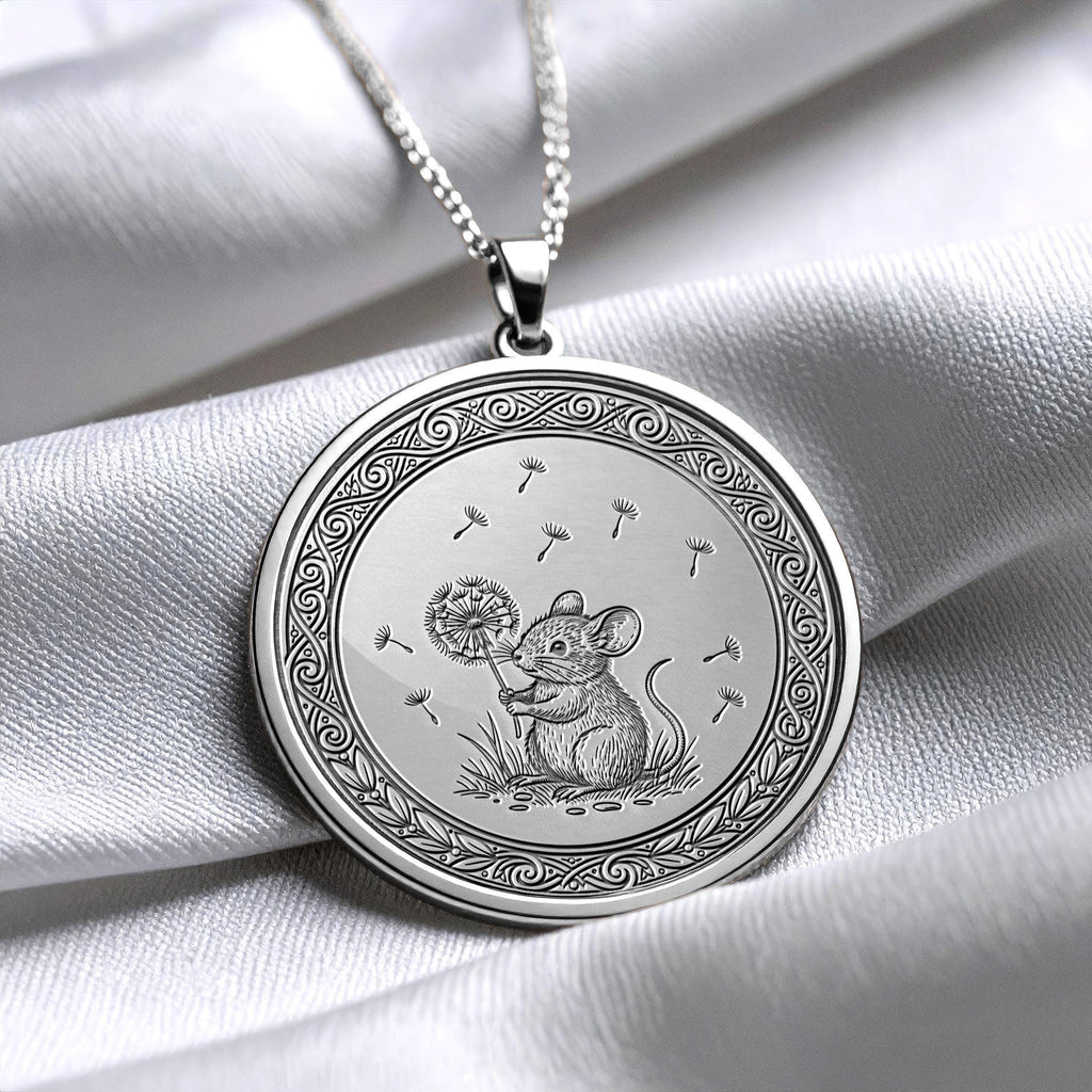 Mouse Necklace – Dandelion Charm for Pet Lovers