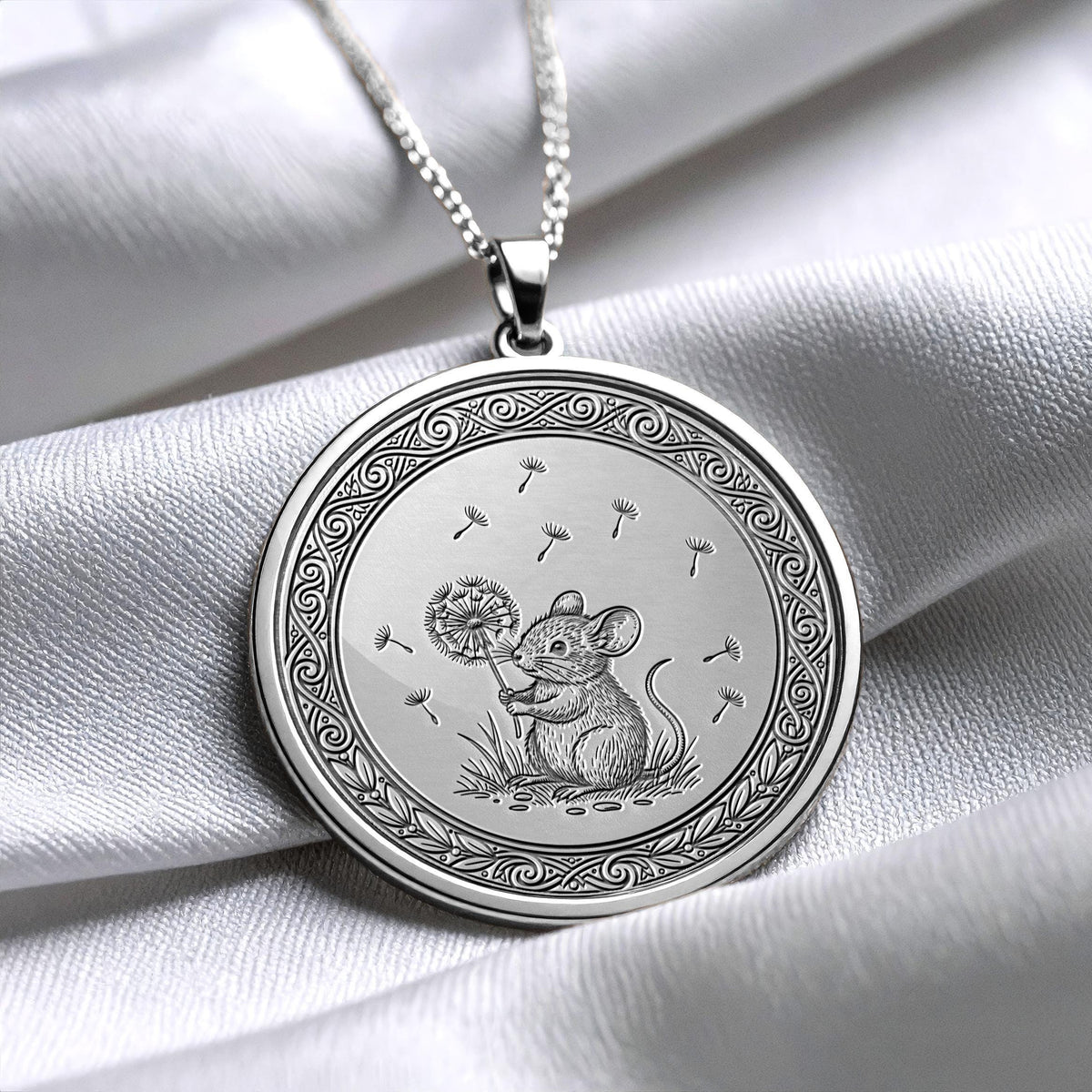 Mouse Necklace – Dandelion Charm for Pet Lovers