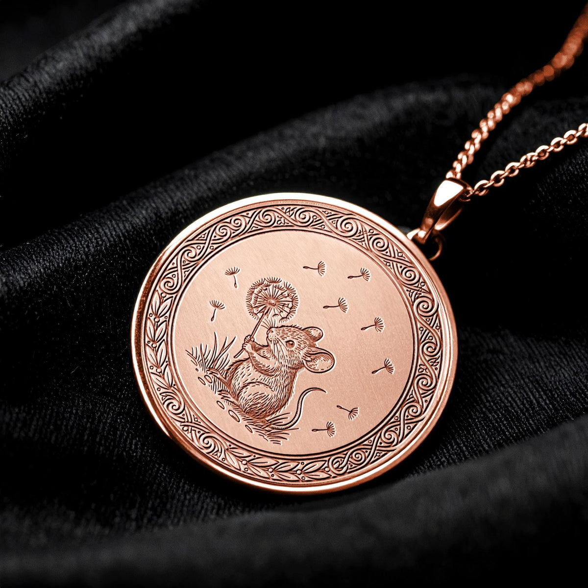 Mouse Necklace – Dandelion Charm for Pet Lovers