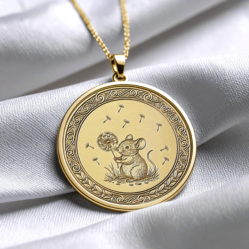 Mouse Necklace – Dandelion Charm for Pet Lovers