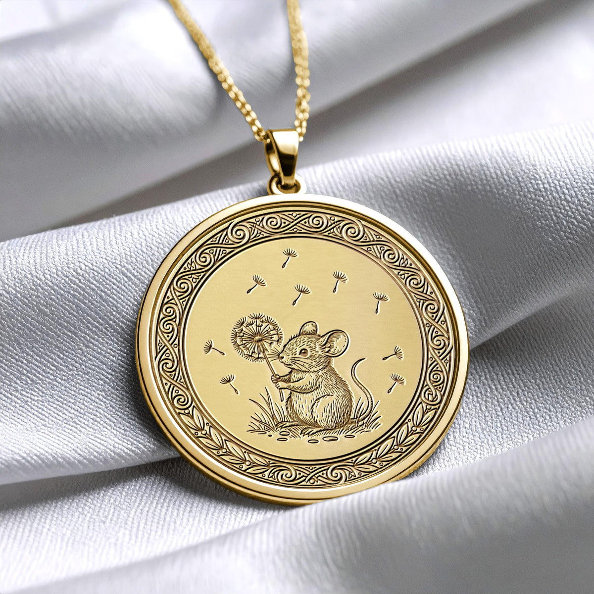 Mouse Necklace – Dandelion Charm for Pet Lovers