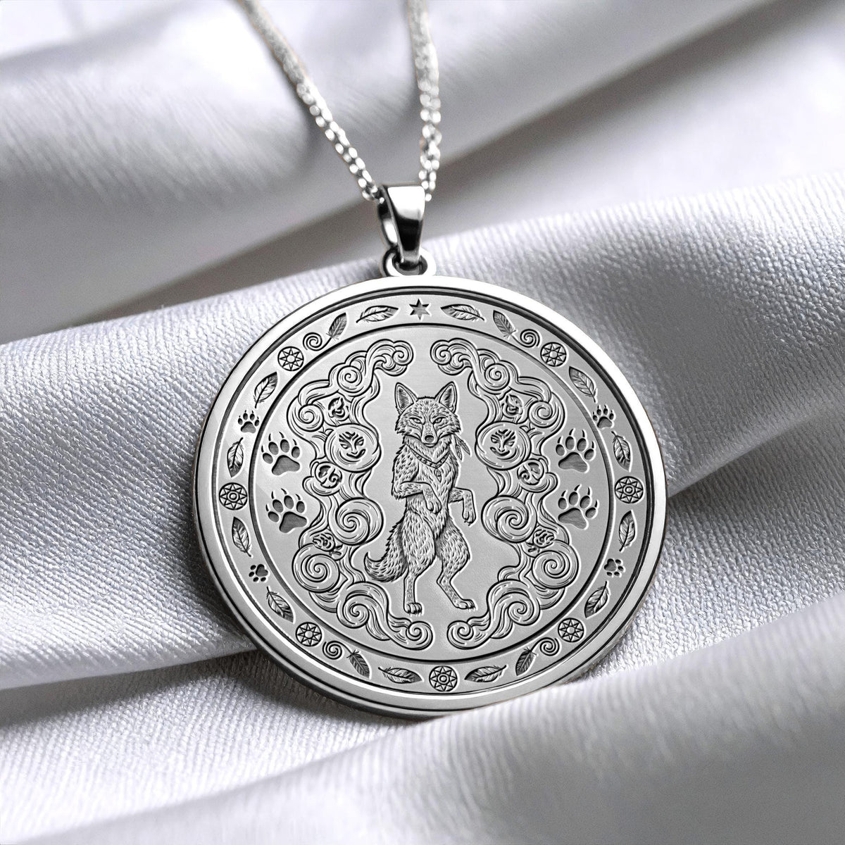 Fox Spirit Pendant – Lunar Amulet, Goddess Energy, Pagan Jewelry