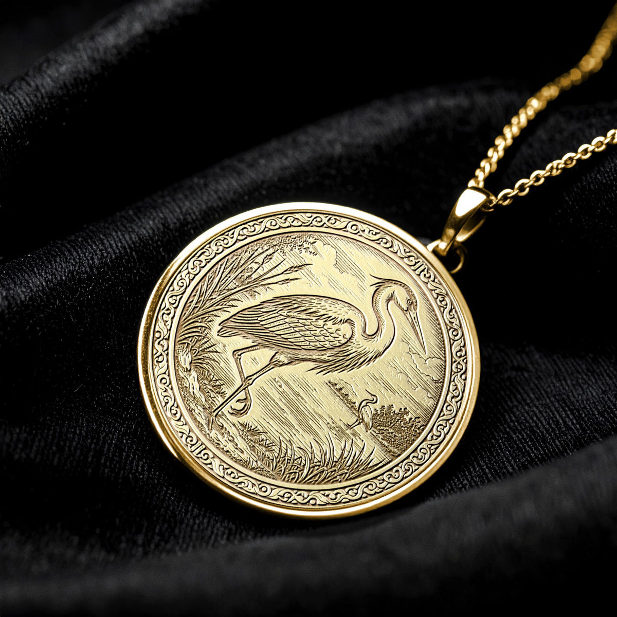 Crane Necklace – Zen Bird Pendant, Spiritual Harmony Jewelry