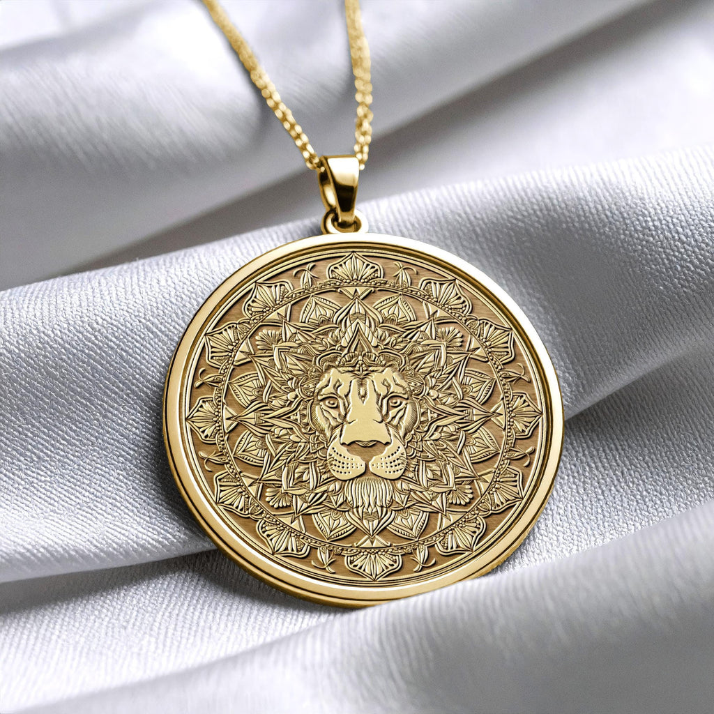Dainty Lion Coin Necklace –  Leo Zodiac Charm