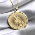 Prayer Hand Pendant – Miraculous Medal & Dainty Gold Cross Jewelry