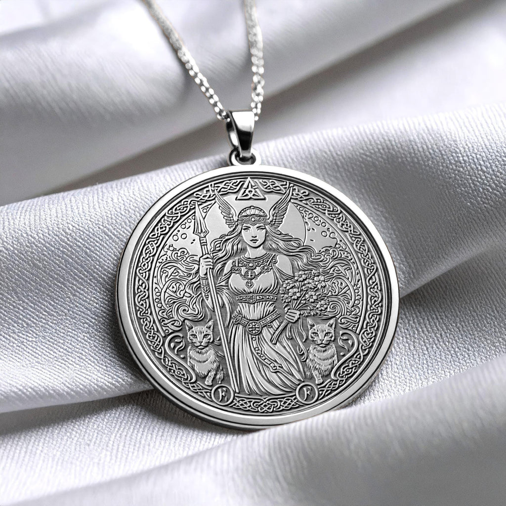 Freya Necklace – Norse Goddess Pendant, Viking Jewelry, Warrior Goddess Amulet, Nordic Mythology Charm