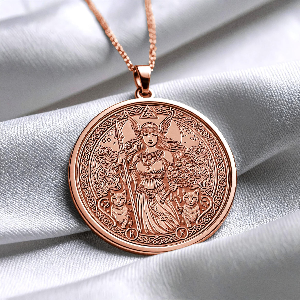 Freya Necklace – Norse Goddess Pendant, Viking Jewelry, Warrior Goddess Amulet, Nordic Mythology Charm
