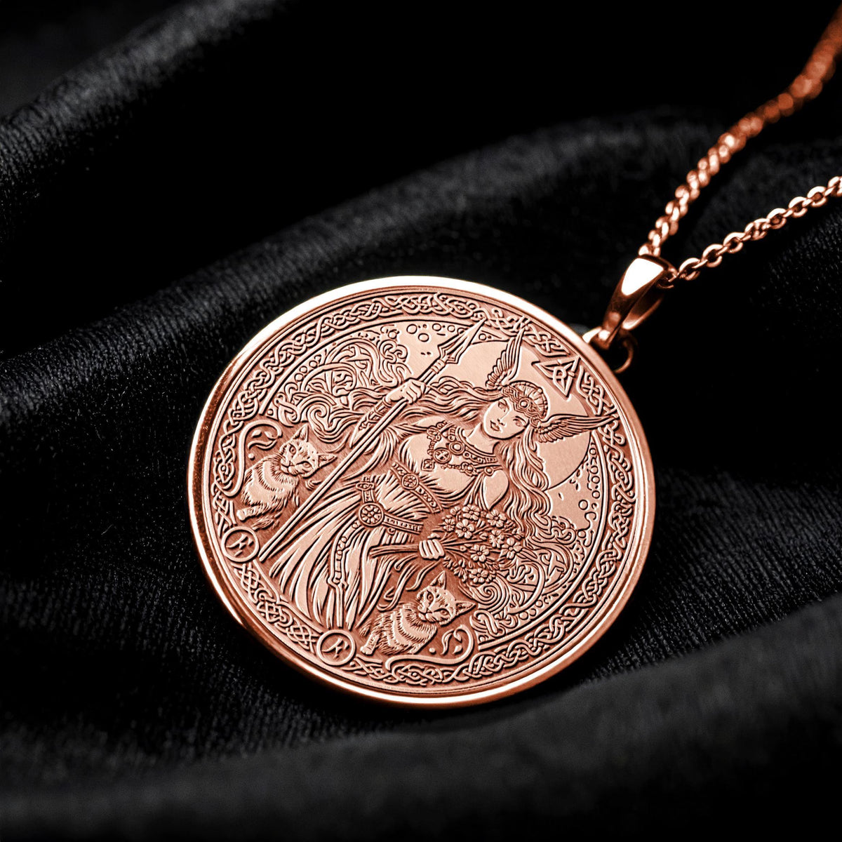 Freya Necklace – Norse Goddess Pendant, Viking Jewelry, Warrior Goddess Amulet, Nordic Mythology Charm