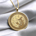 Gold Witch Charm , Book Lovers Necklace , Witchcraft Pendant Necklace