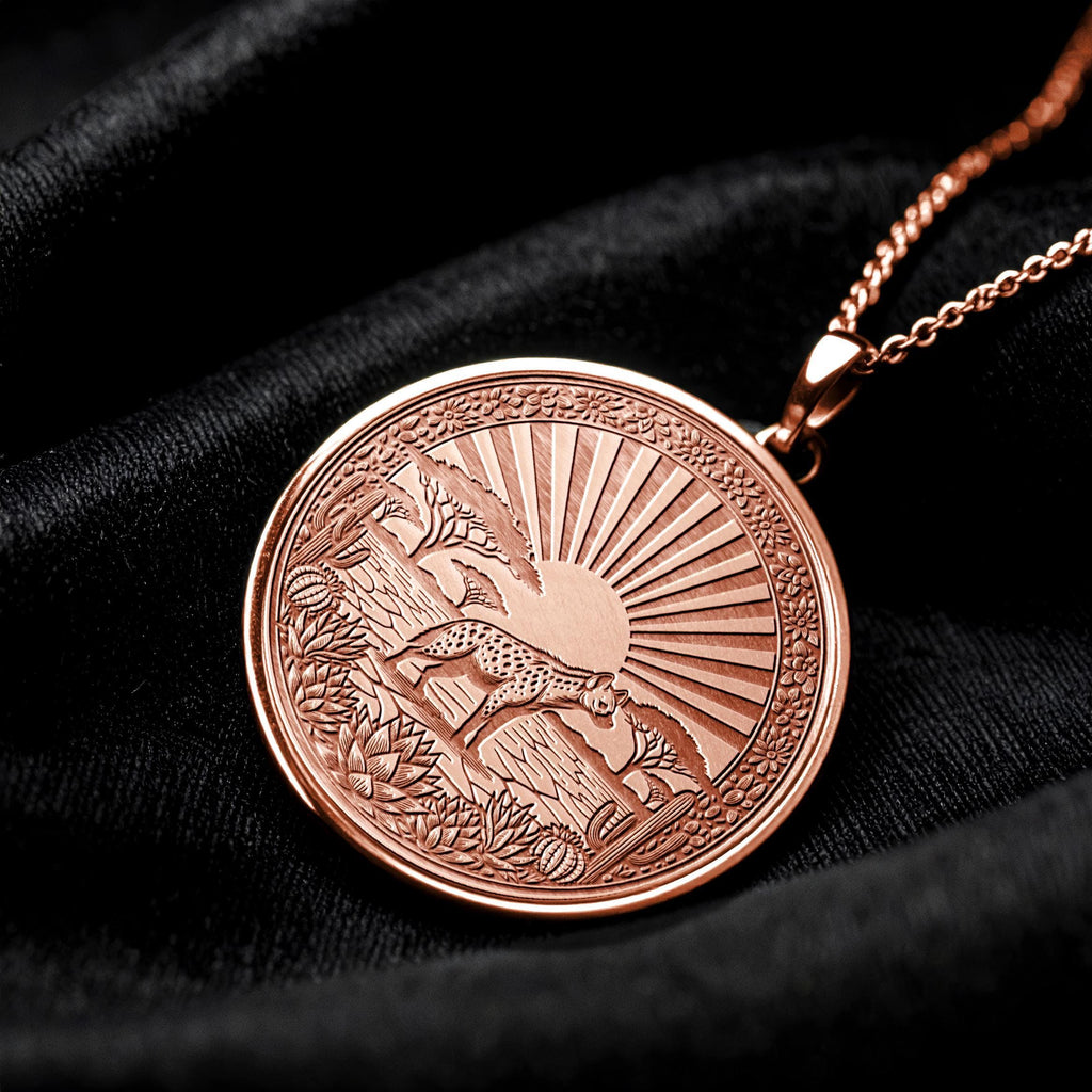 Hyena Necklace Wildlife Animal Medallion Pendant