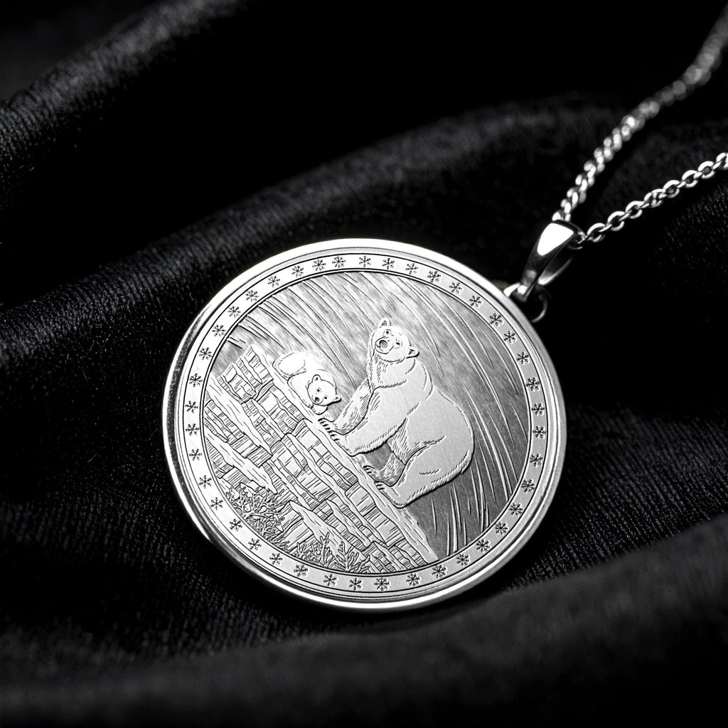 Polar Bear Pendant, Mama Bear Necklace