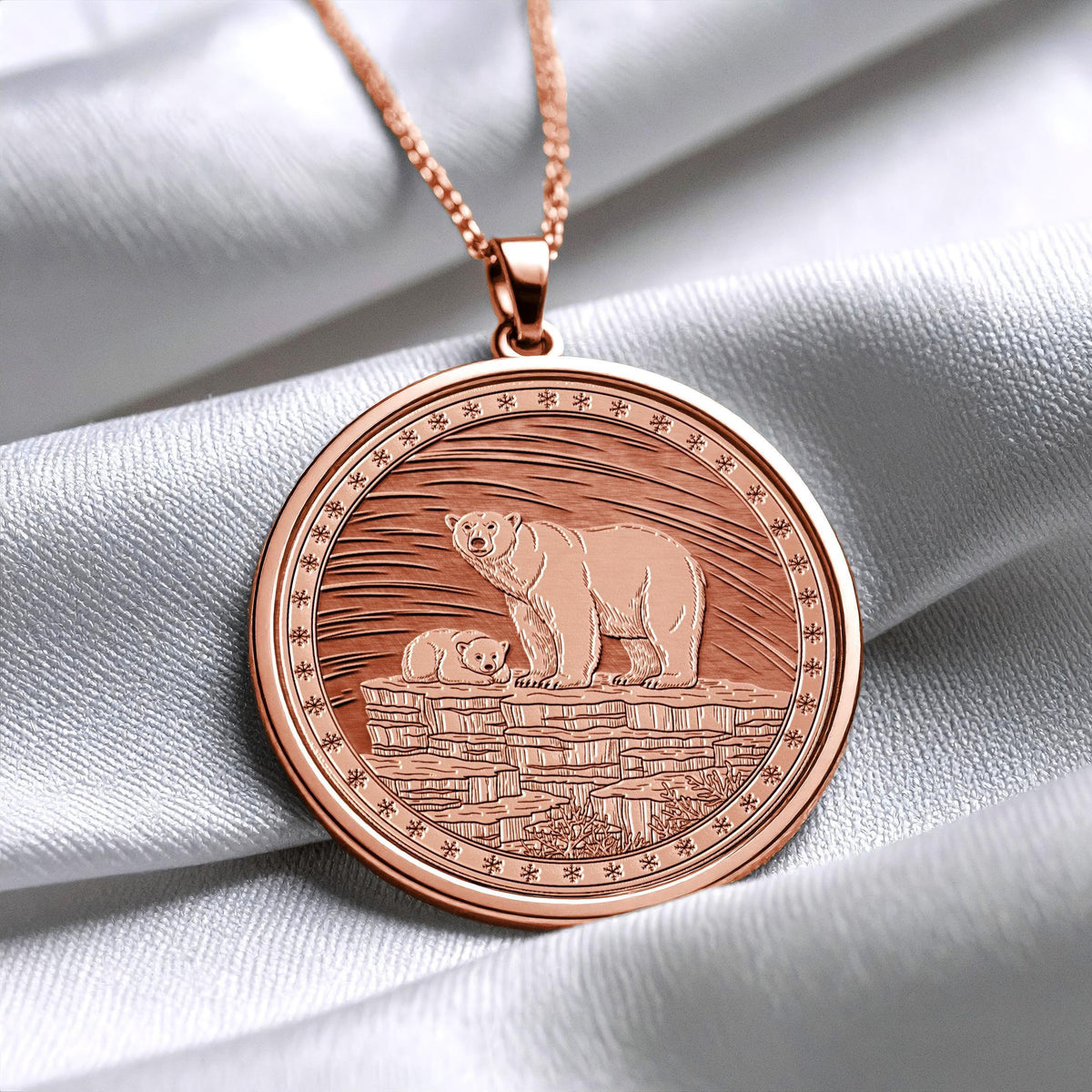 Polar Bear Pendant, Mama Bear Necklace