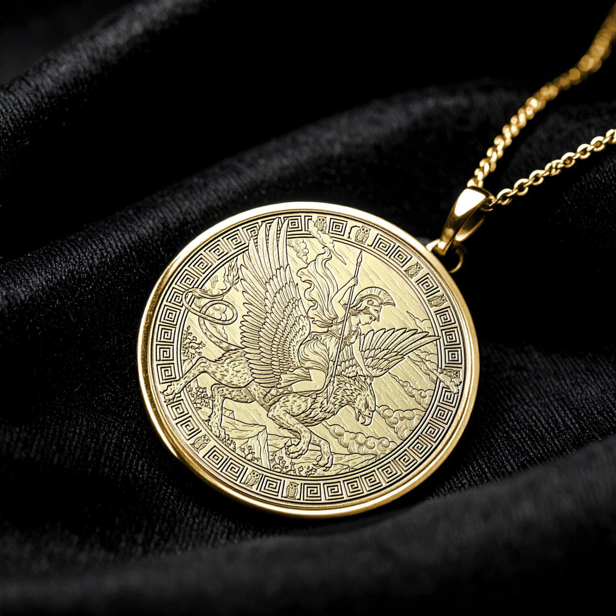 Athena Goddess Necklace – Greek Wisdom Medallion