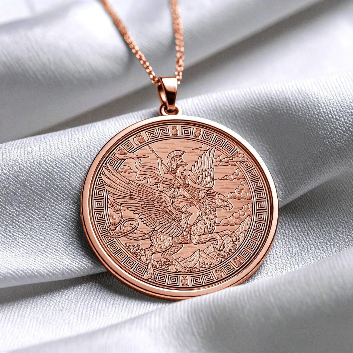 Athena Goddess Necklace – Greek Wisdom Medallion