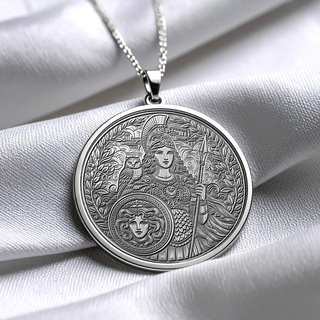 Greek Goddess Athena Necklace – Wisdom, Strength & Divine Protection