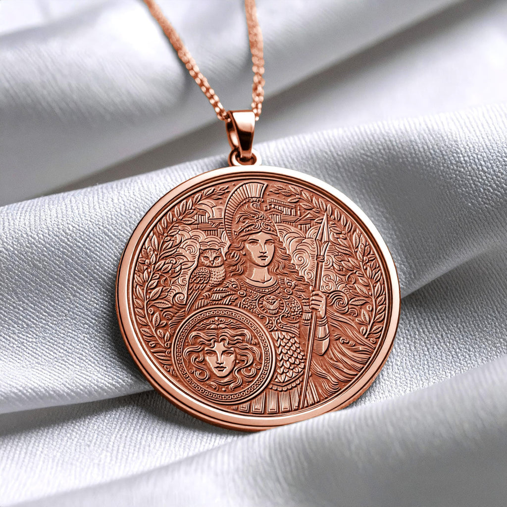 Greek Goddess Athena Necklace – Wisdom, Strength & Divine Protection