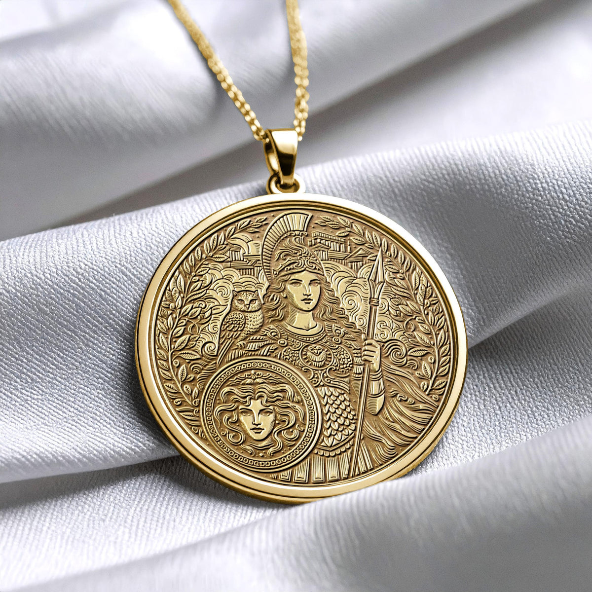 Greek Goddess Athena Necklace – Wisdom, Strength & Divine Protection