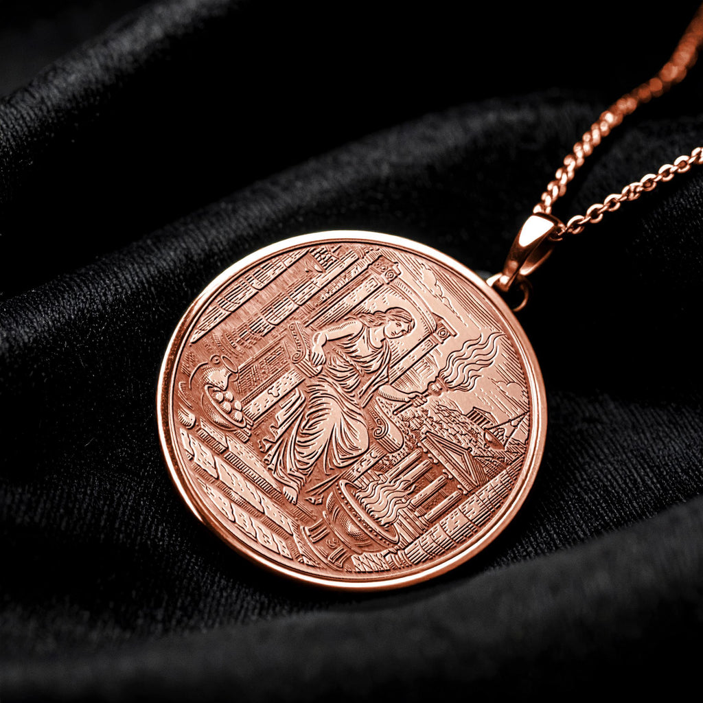 Hestia Pendant – Sacred Flame Goddess Necklace