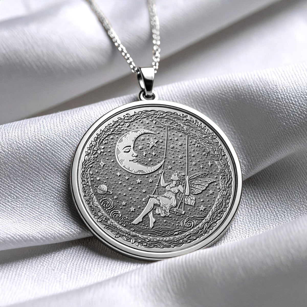Moon Fairy Pendant : Celestial Necklace