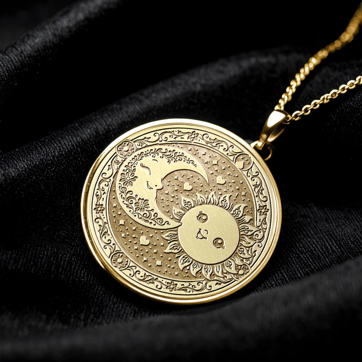 Celestial Sun and Moon Pendant – Balance, Energy & Cosmic Harmony