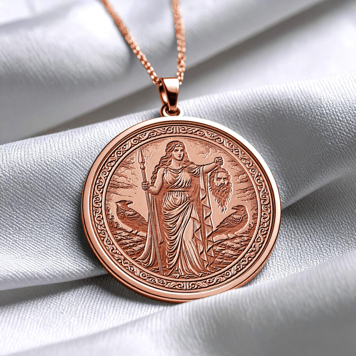 Morrigan Goddess Necklace - Pendant of Power and Fate