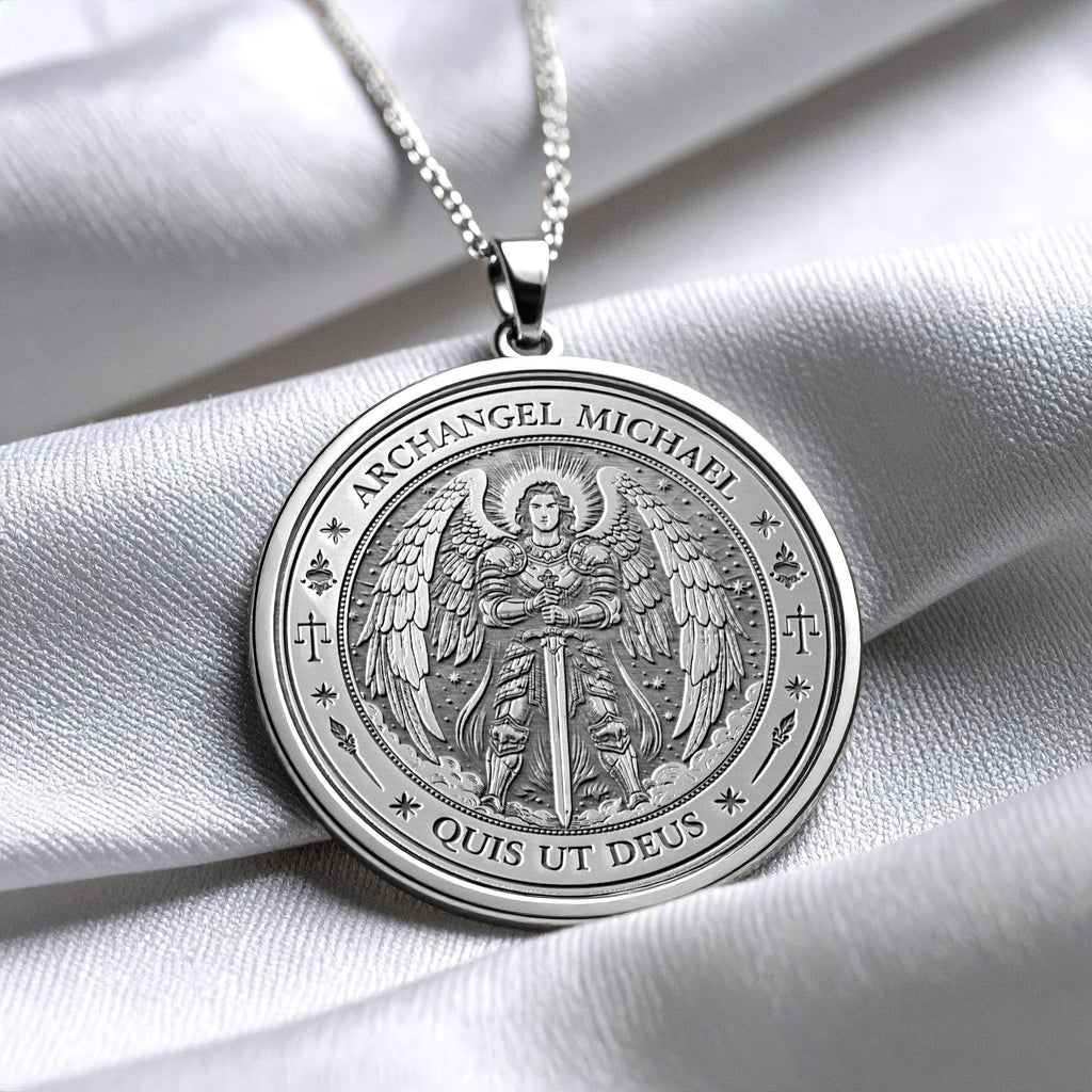 Archangel Michael Necklace – Guardian Angel Pendant for Protection and Faith