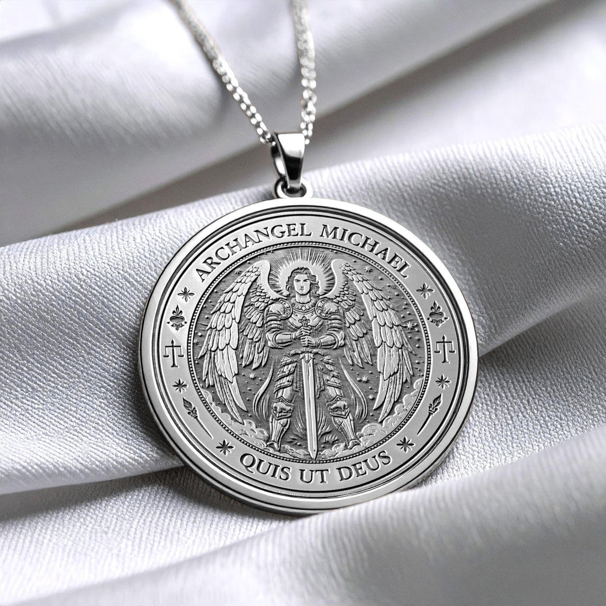 Archangel Michael Necklace – Guardian Angel Pendant for Protection and Faith