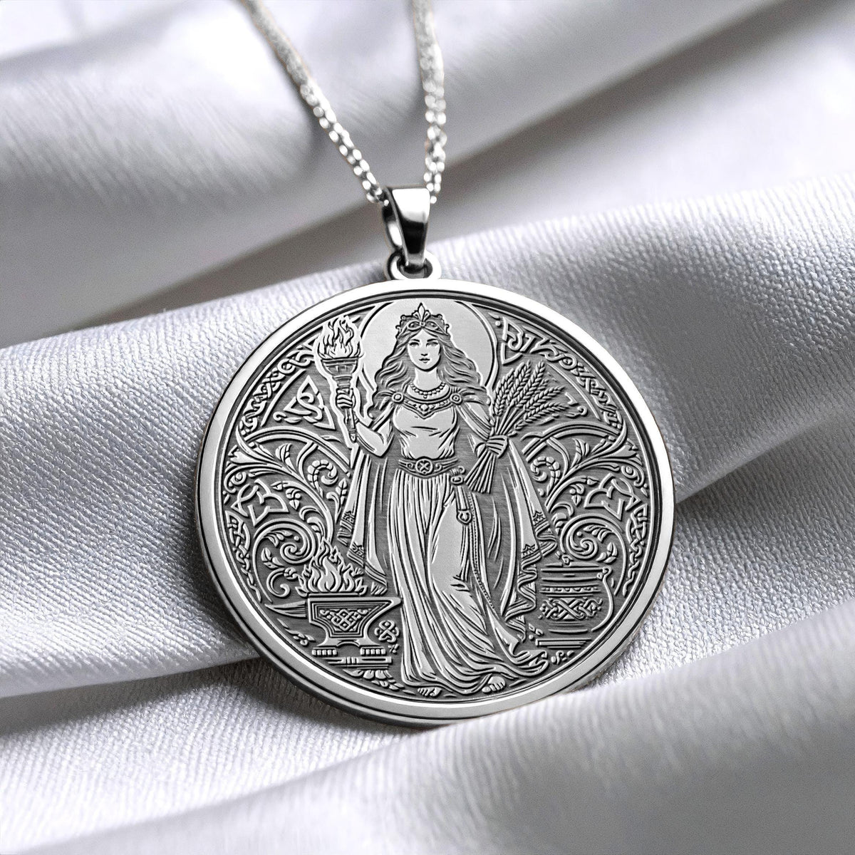Goddess Brigid Pendant Celtic Mythology Jewelry