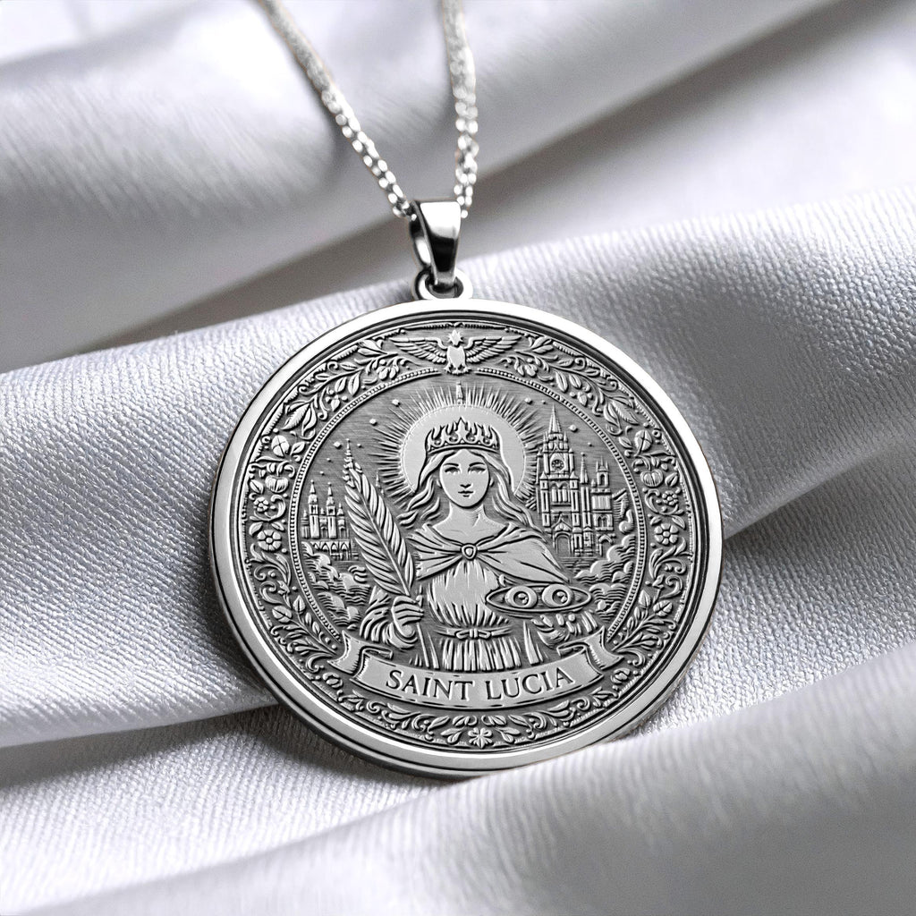 Saint Lucia Religious Pendant for Light and Faith