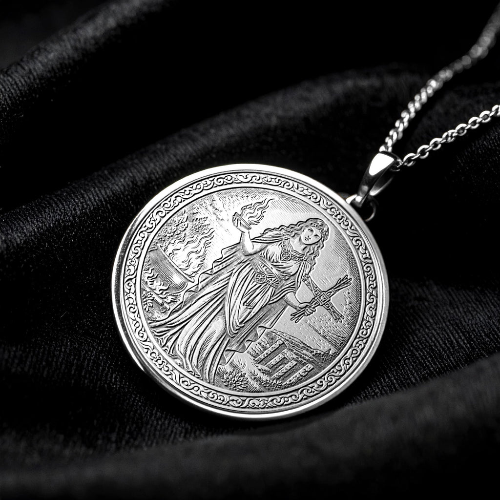 Brigid Necklace – Celtic Goddess Pendant for Healing, Feminine Power and Protection