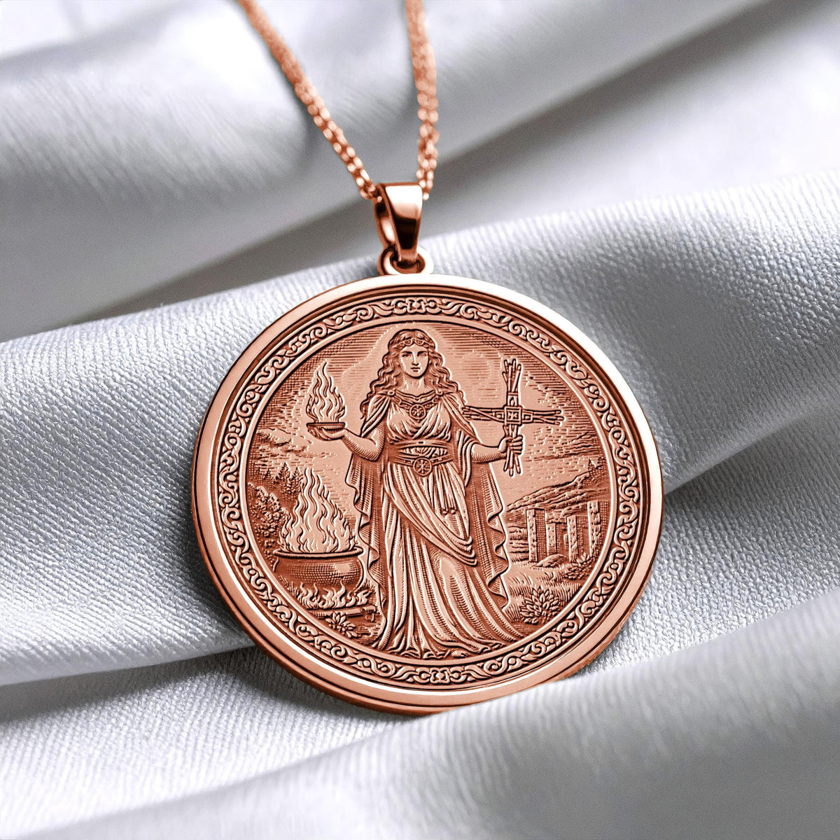 Brigid Necklace – Celtic Goddess Pendant for Healing, Feminine Power and Protection
