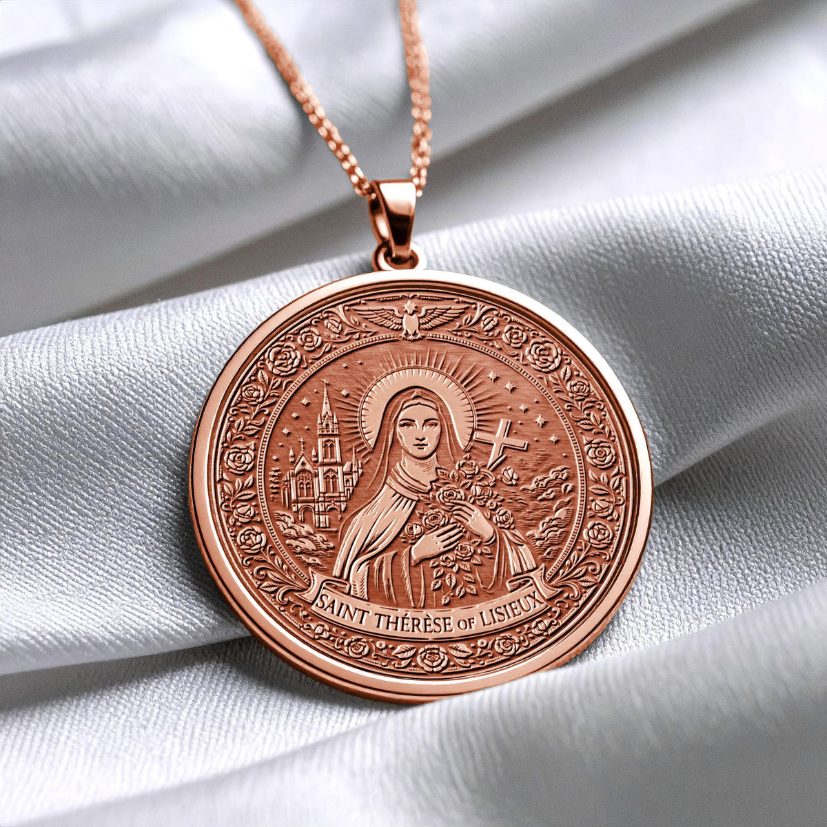 Saint Teresa Necklace – Catholic Patron Saint Pendant for Faith and Devotion