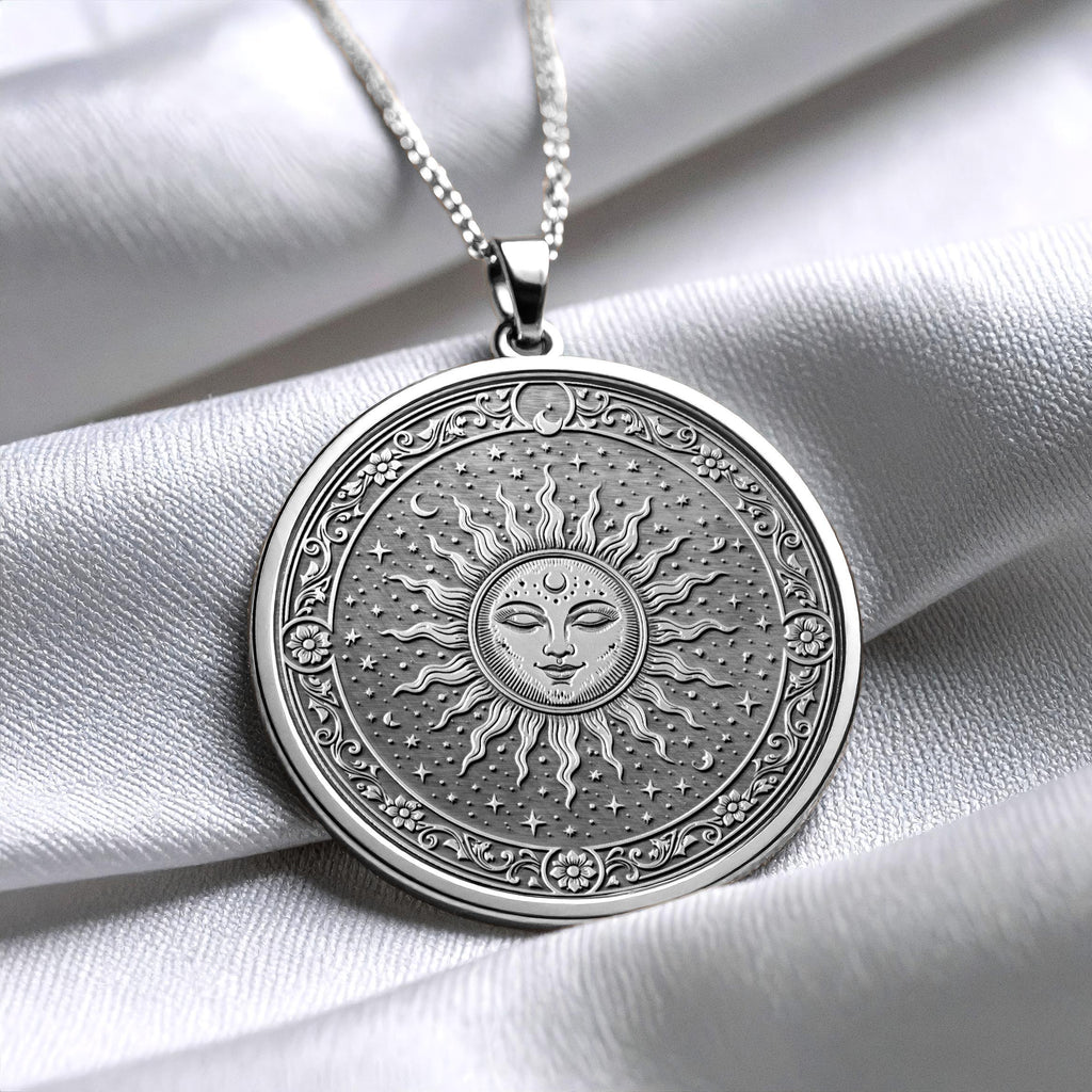 Sun Pendant Necklace -Gold Symbol Charm