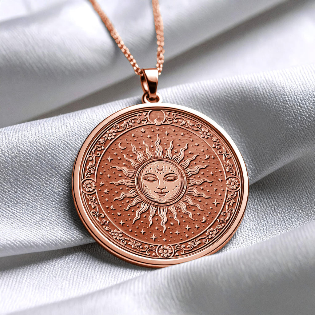 Sun Pendant Necklace -Gold Symbol Charm