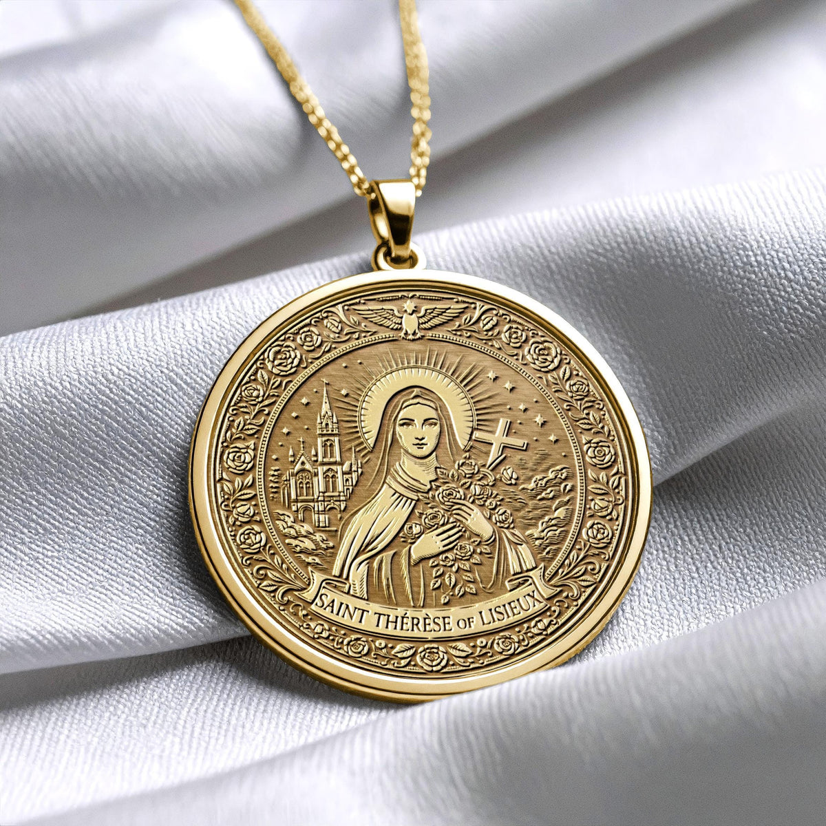 Saint Teresa Necklace – Catholic Patron Saint Pendant for Faith and Devotion