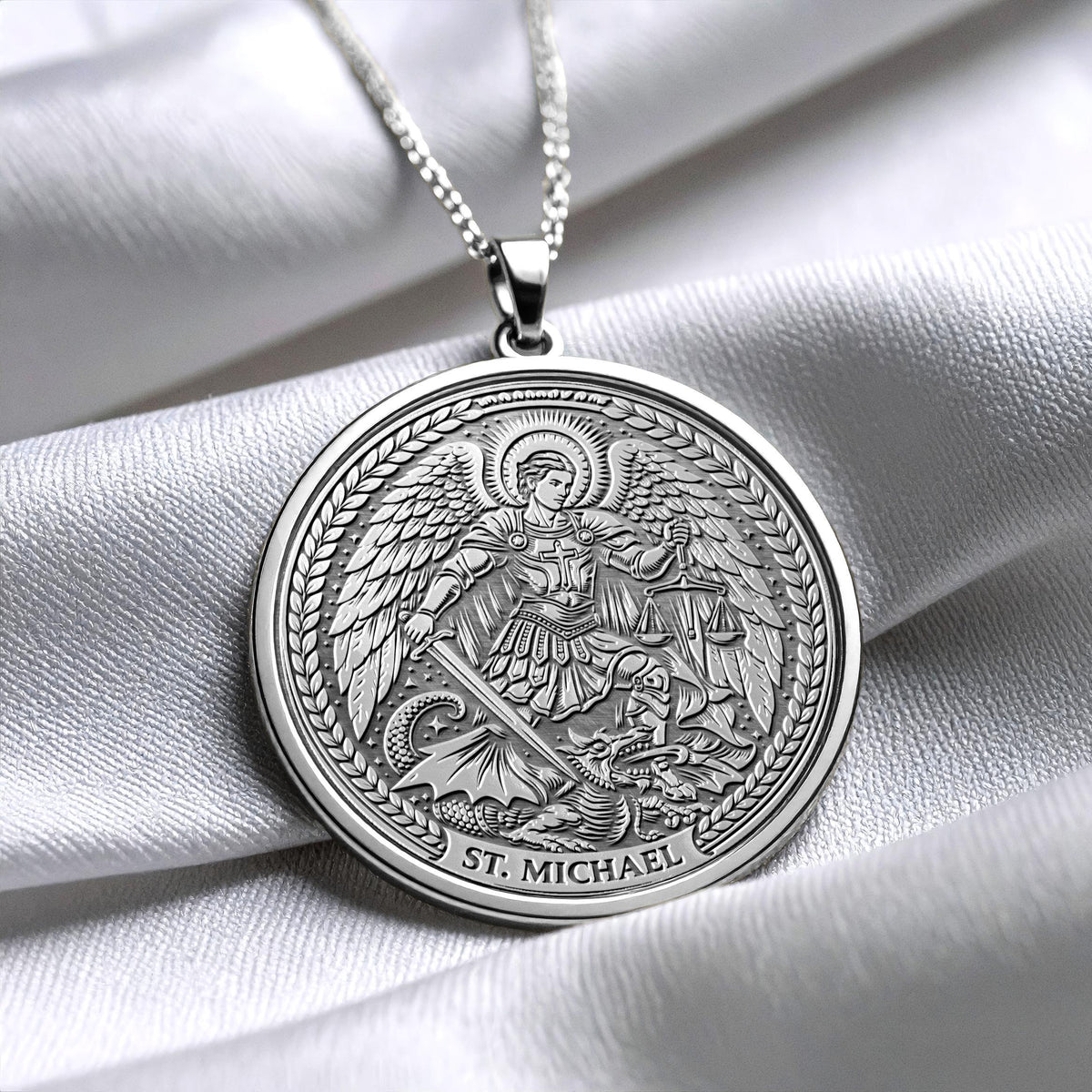 Archangel Michael Pendant Necklace – Protection, Strength & Divine Guidance